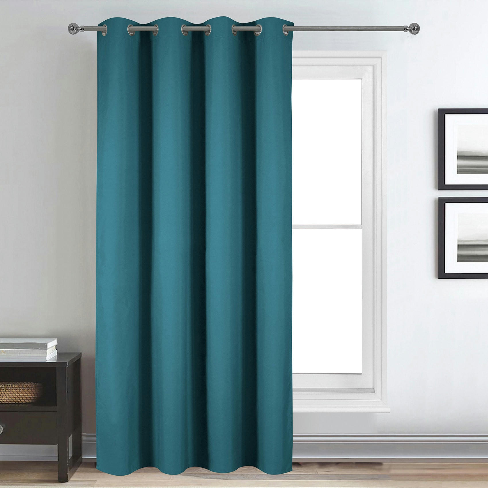 - Rideau déco uni occultant et thermique bleu