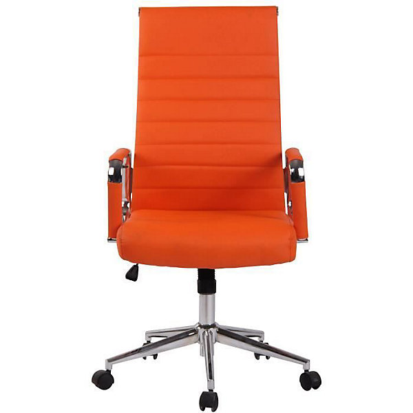 Fauteuil de bureau CLP Kolumbus similicuir orange réglable