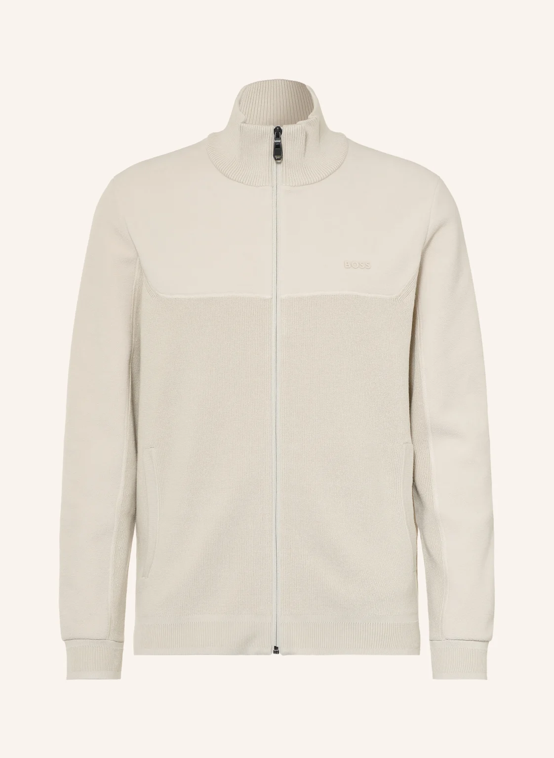 BOSS Strickjacke im Materialmix