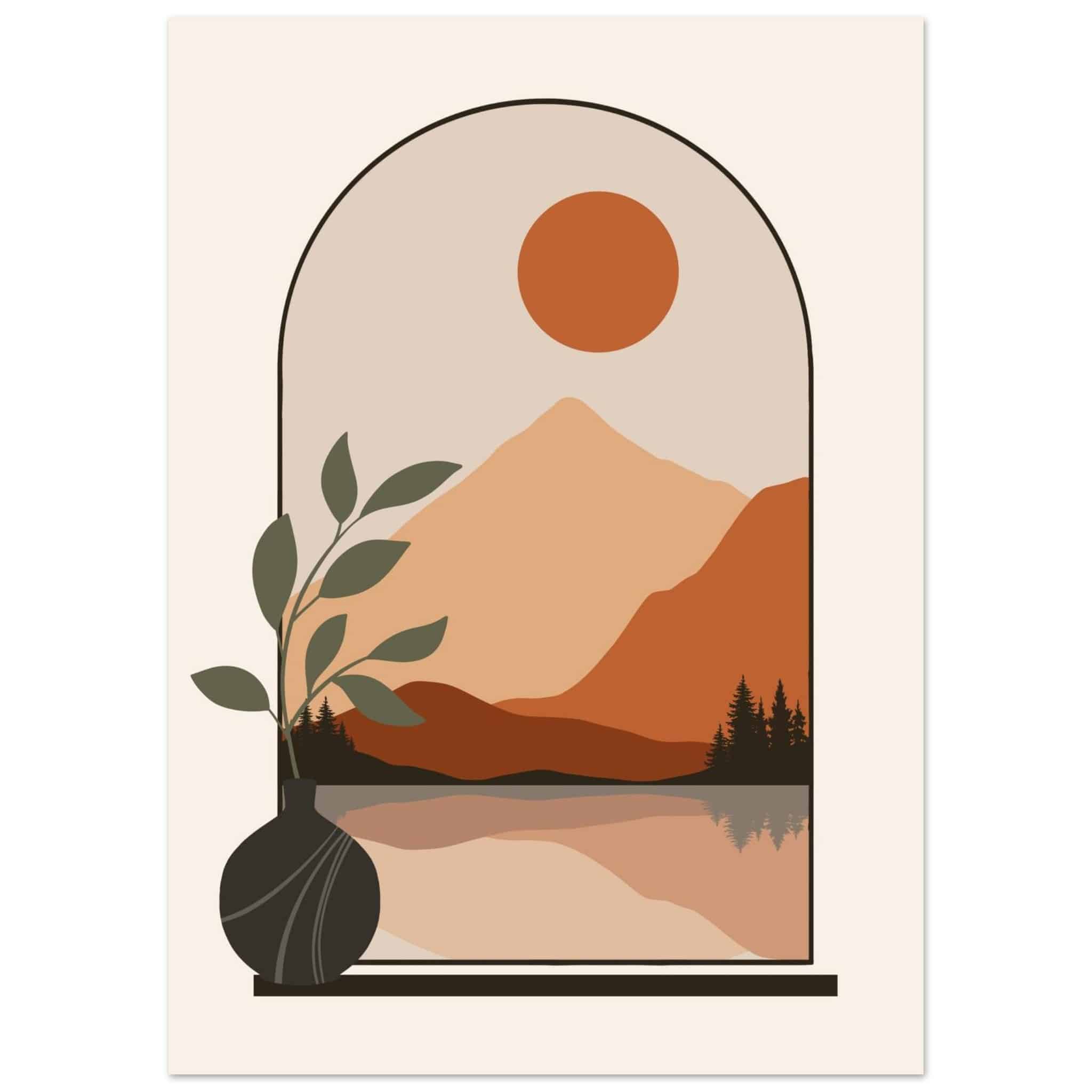 Artfulprints Poster Boho – Arched landscape  - 50x70 cm - Meerkleurig