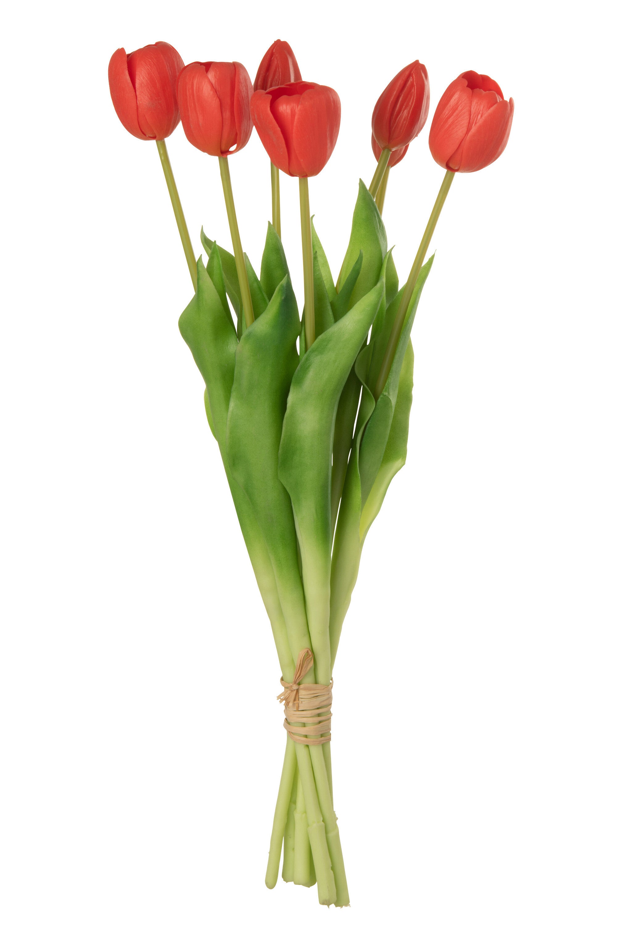 J-Line boeket Tulpen 7 stuks - kunststof - koraal roze - large