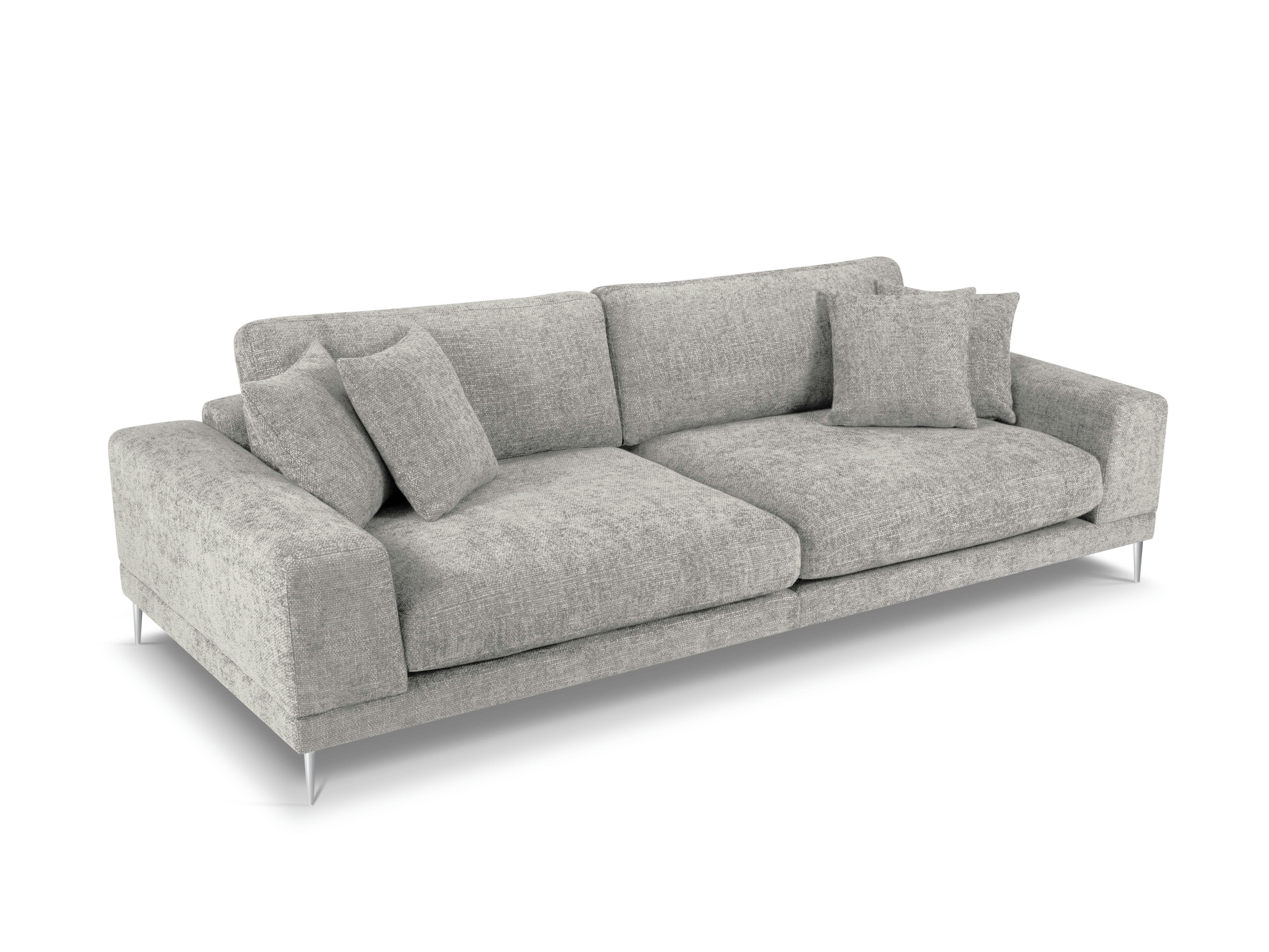 JOG - Canapé 4 places en tissu structuré gris clair