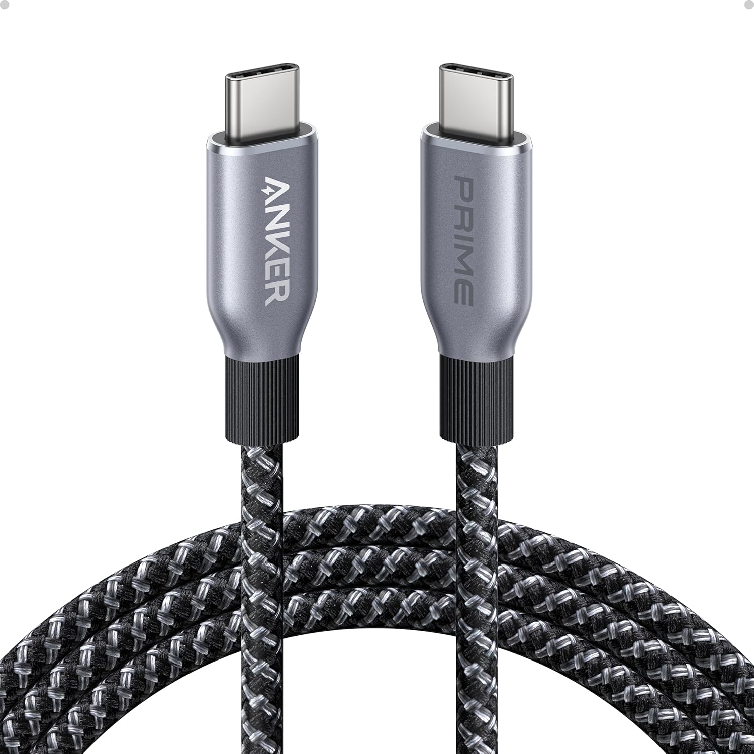 Anker Prime USB C to USB C Cable, 240W Fast Charging Cord, Upcycled-Braided Nylon with 100-Year Bend Durability for iPhone 17 Series, MacBook, Galaxy S24