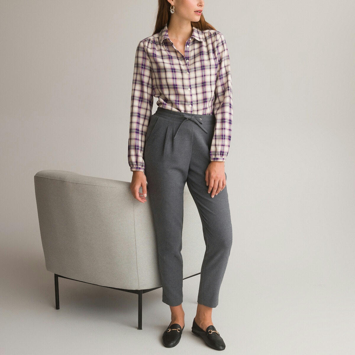 Chemise à carreaux, manches longues