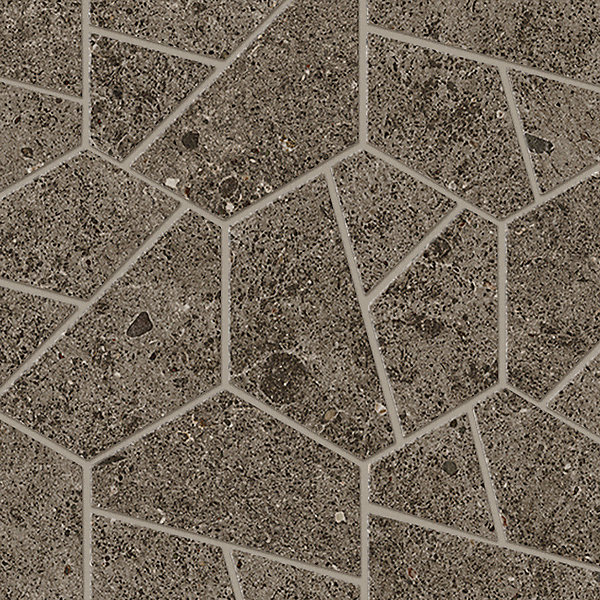 Mosaïque effet Pierre Calcaire Gris Terre Hexa 28,5x25x0,9 cm Mat Domella - Sol et mur intérieur (vendu par carton de 0,428 m²) -