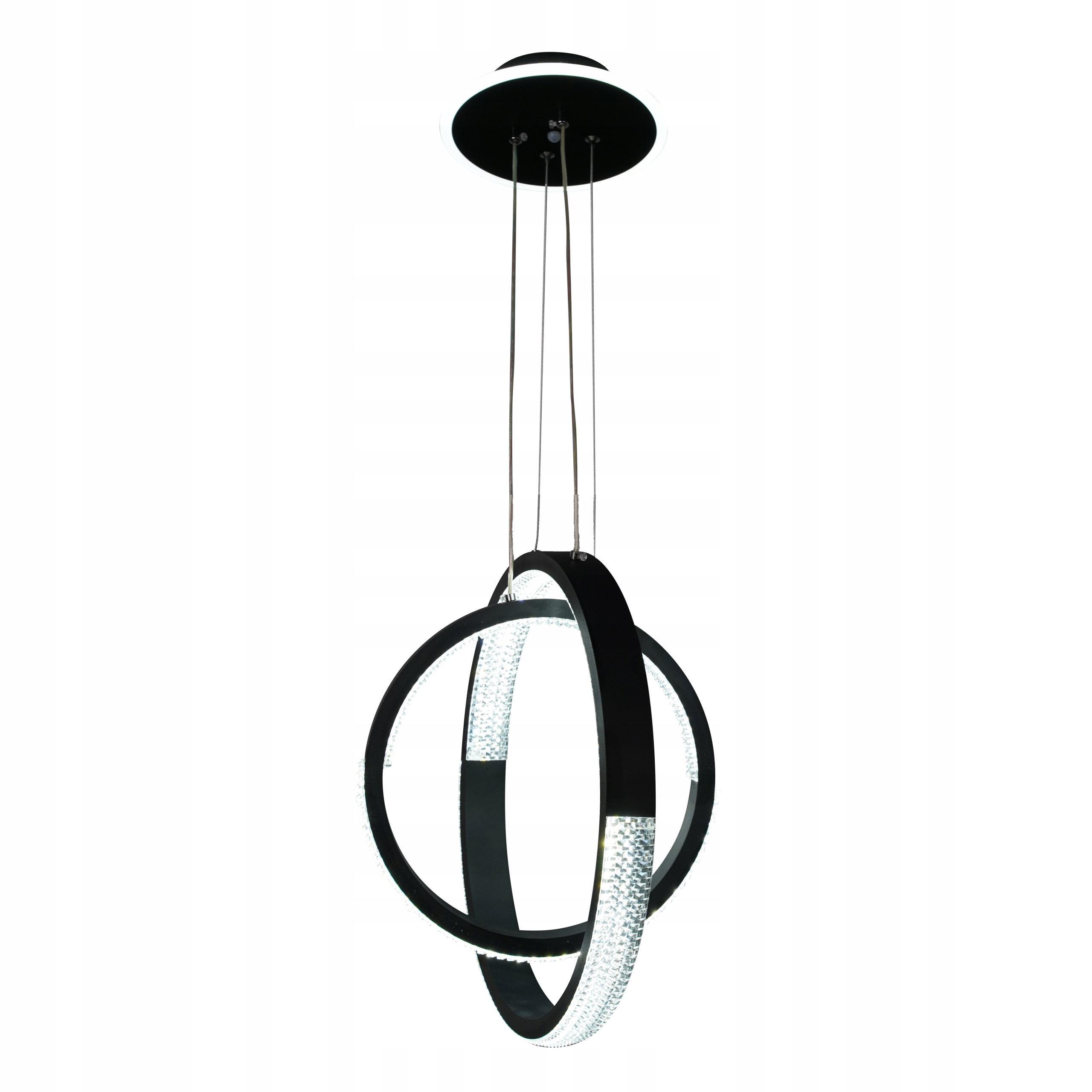 Lampa Sufitowa LED Żyrandol Czarna Ring PILOT