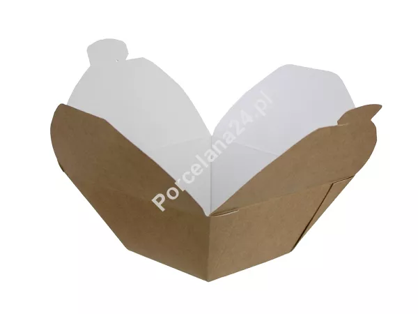 Salad Box 9,5 x 9,5 x 7 cm - Opakowanie 10 szt.- Eco papier biały/kraft E.SB-10