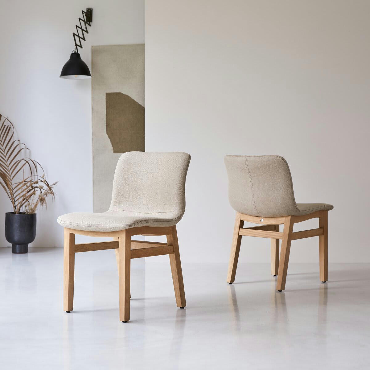 COCOON - Chaise linen en chêne massif