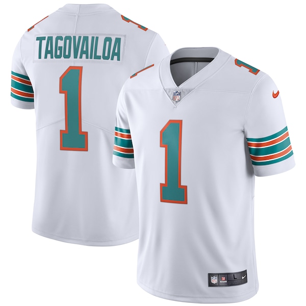 Tua Tagovailoa Miami Dolphins Nike 2nd Alternate Vapor Limited Jersey - White/Aqua