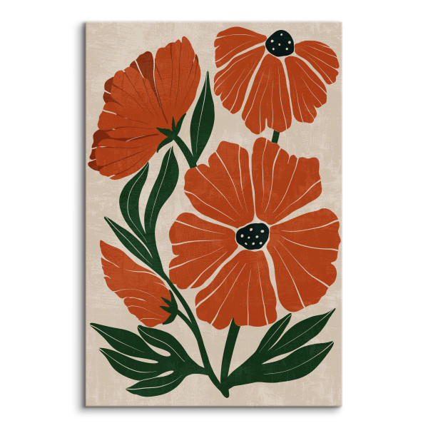 Obraz Pomarańczowe Maki W Stylu Boho 20x30cm
