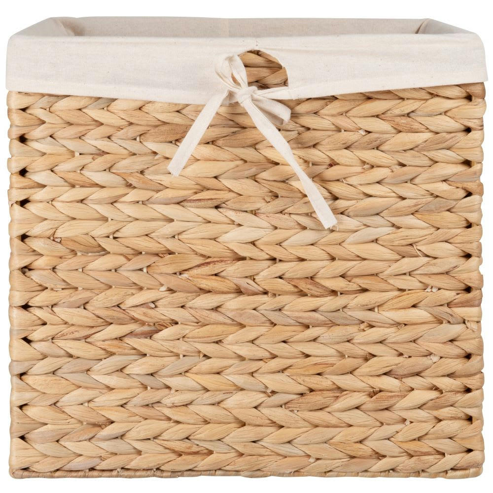 - Panier en jacinthe d'eau écru et beige