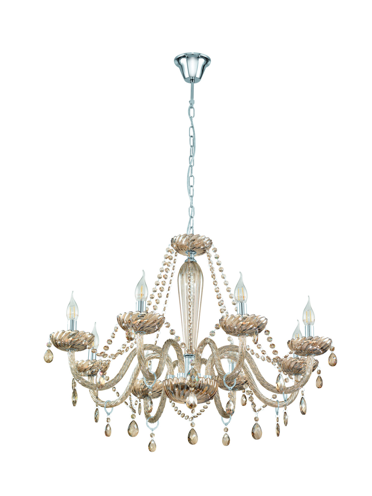 Stars of Light  hanglamp Basilano - e14 - ø 82 cm - chroom/cognac
