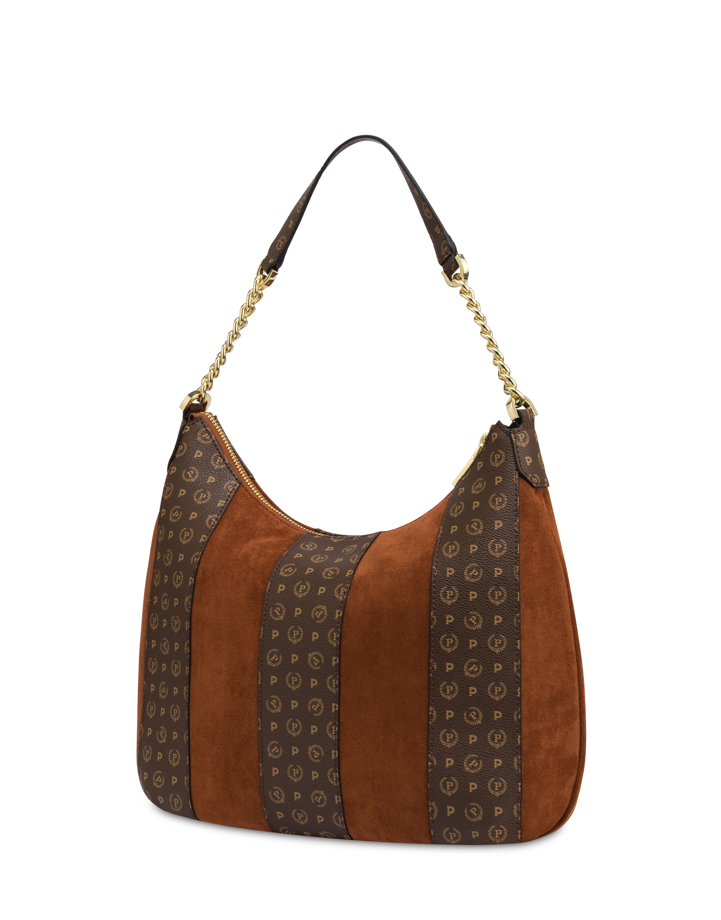 Borsa A Spalla Interplay In Fabric Suede Ed Heritage Pvc Tan/marrone