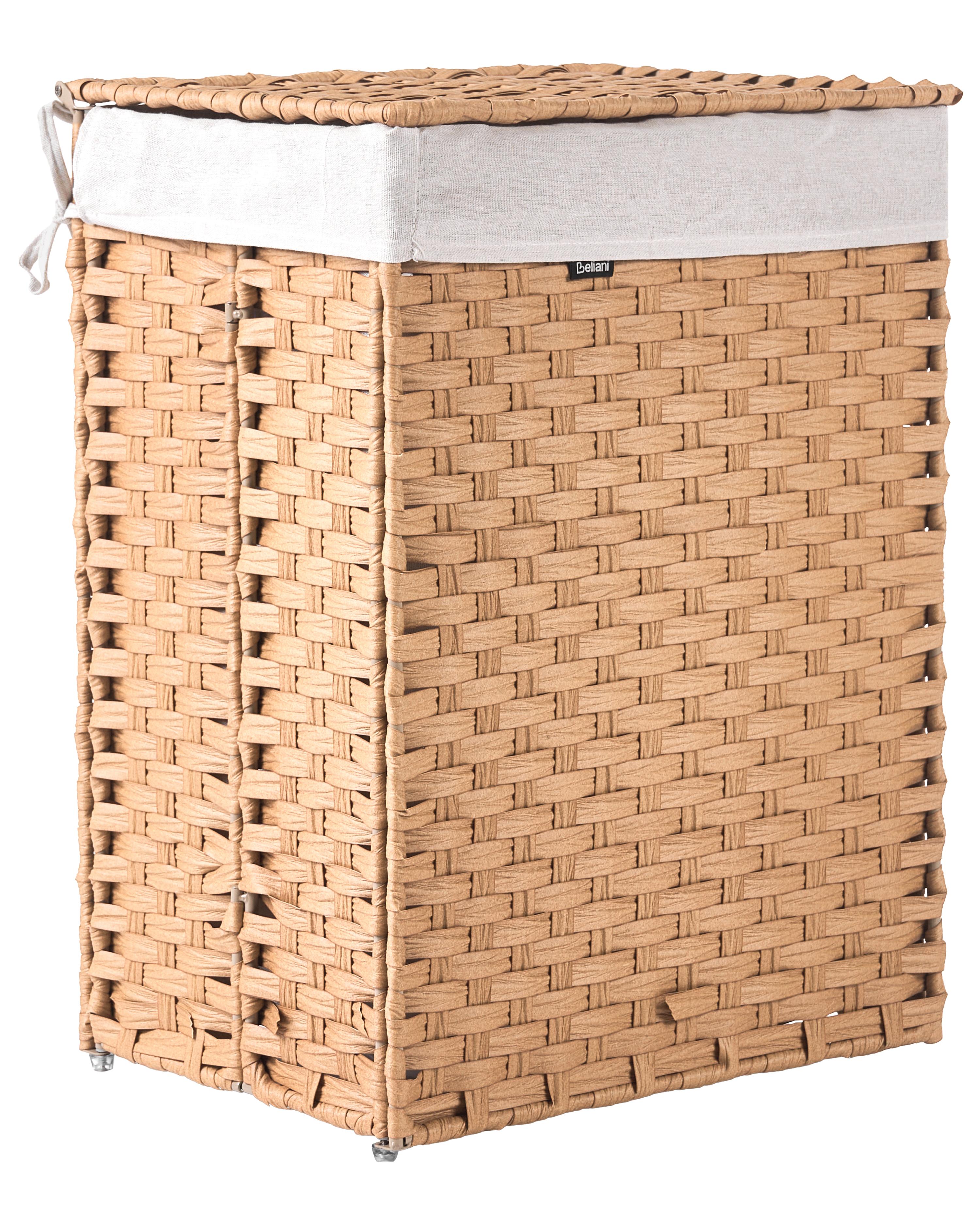 Laundry Basket with Lid MUCUBAJI Fabric Brown 83 L
