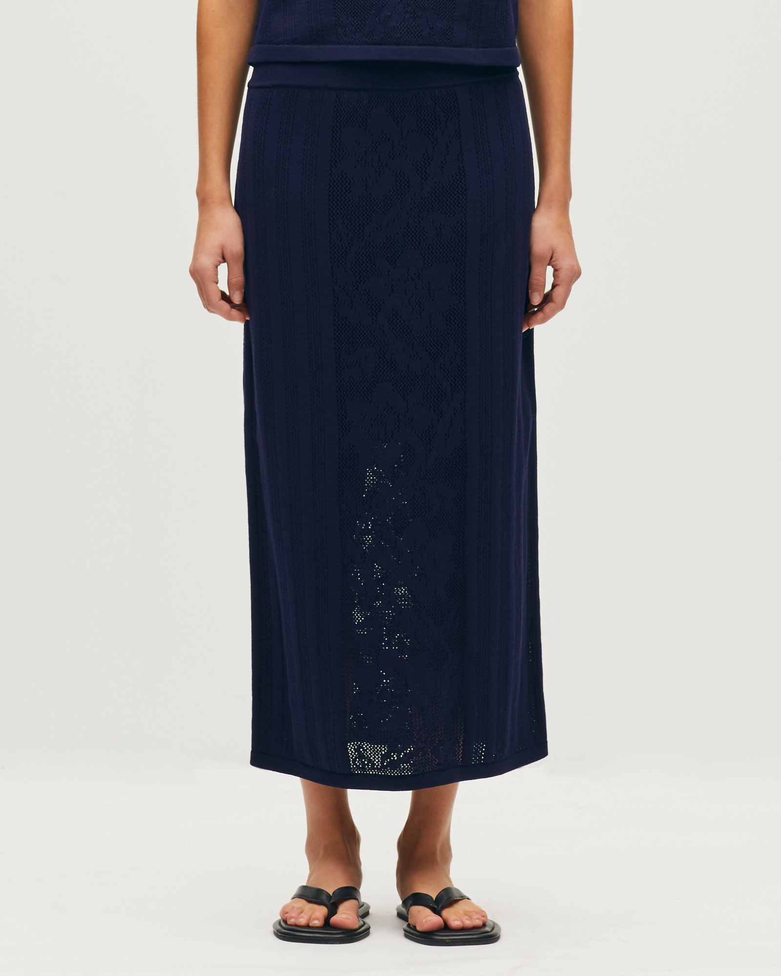 Jupe longue en coton crochet