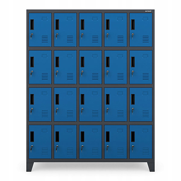 Armoire vestiaire à casiers ROBERT 1360 x 1720 x 450 mm bleu