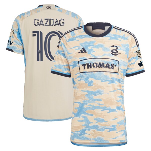 Daniel Gazdag Philadelphia Union adidas 2024 For Philly Authentic Jersey - Tan