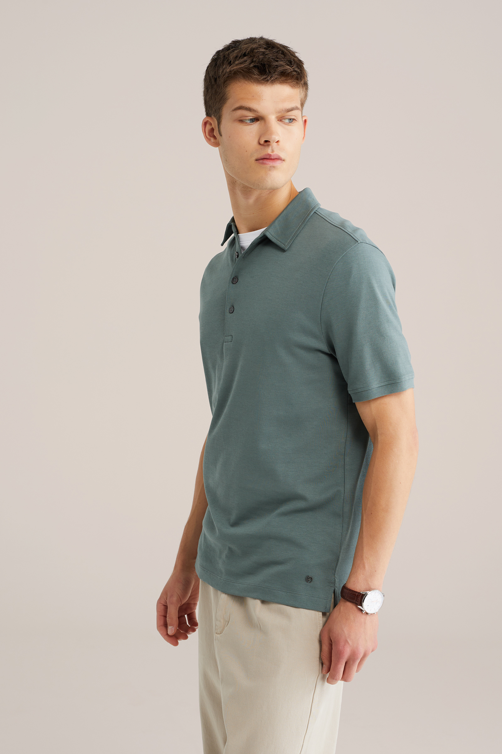 Heren slim fit polo