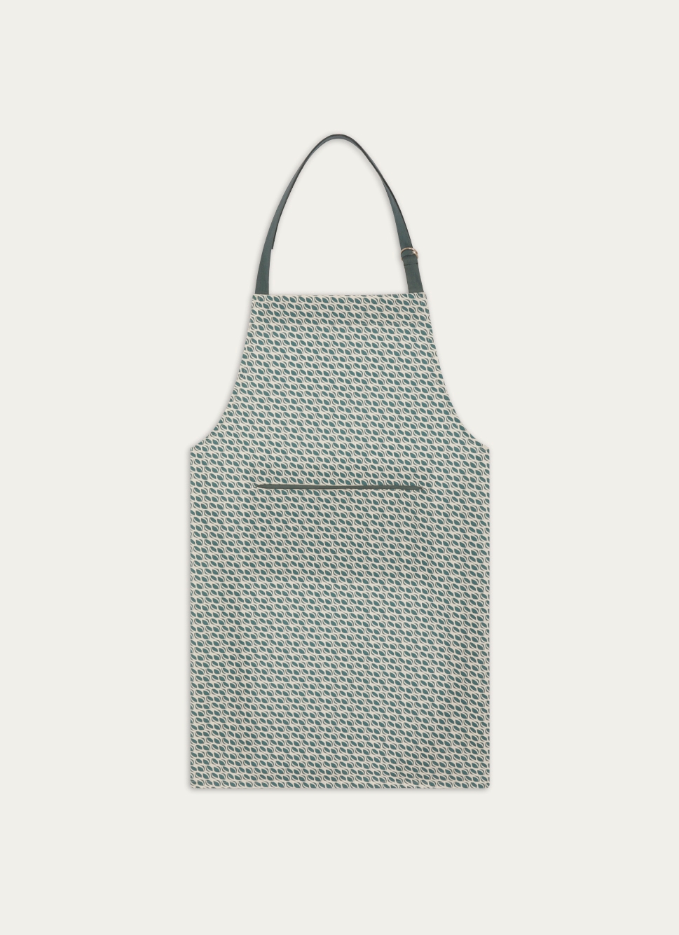 TABLIER DE CUISINE EN COTON IMPRIMÉ VERT CEDRE