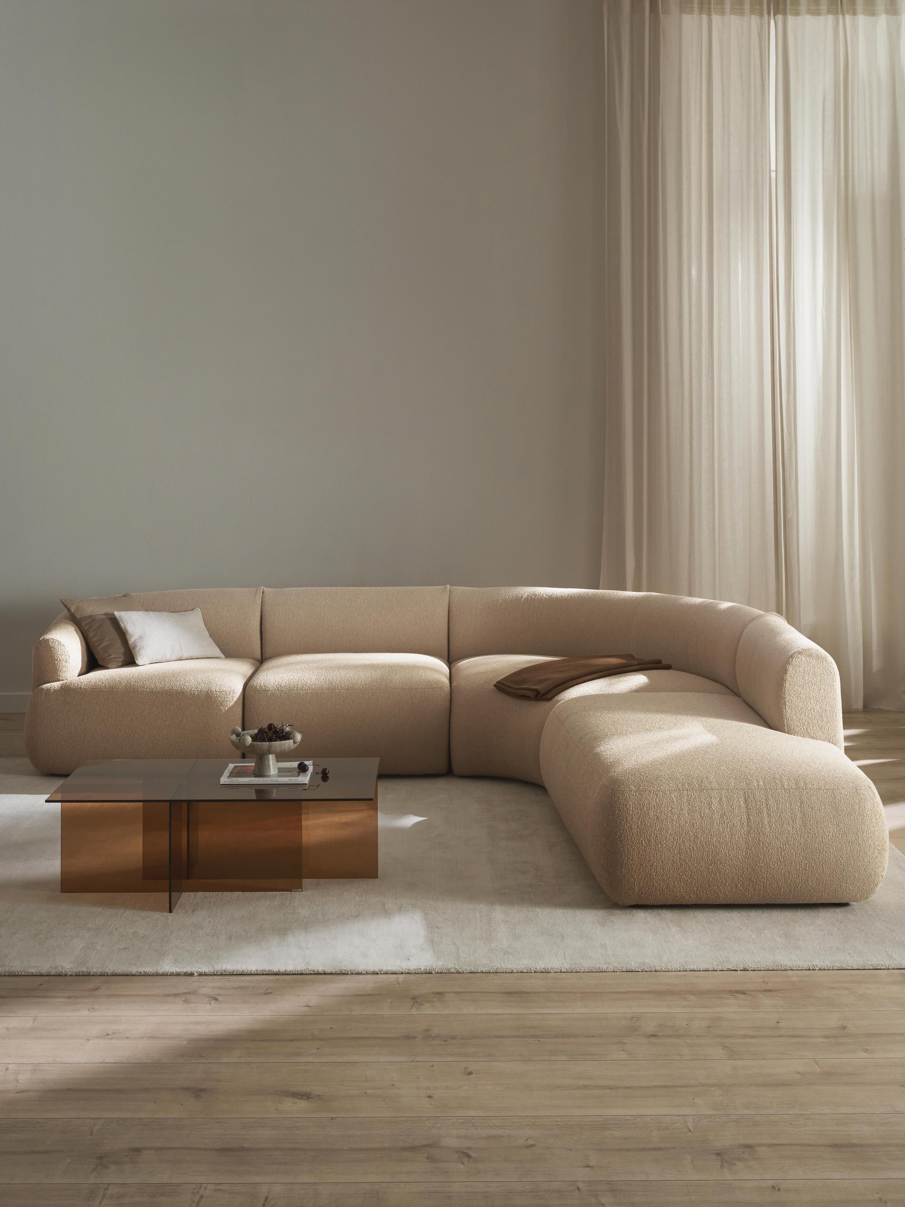 Modulares Bouclé-Ecksofa Sofia (4-Sitzer)