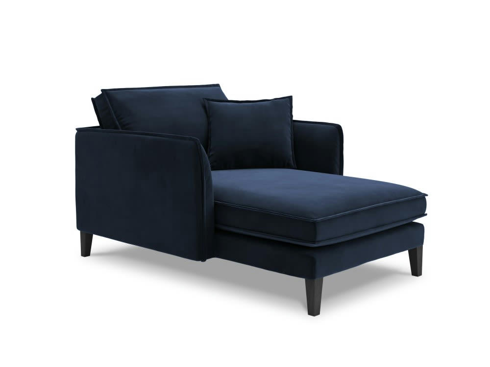 PROVENCE - Méridienne 1 place en velours bleu foncé