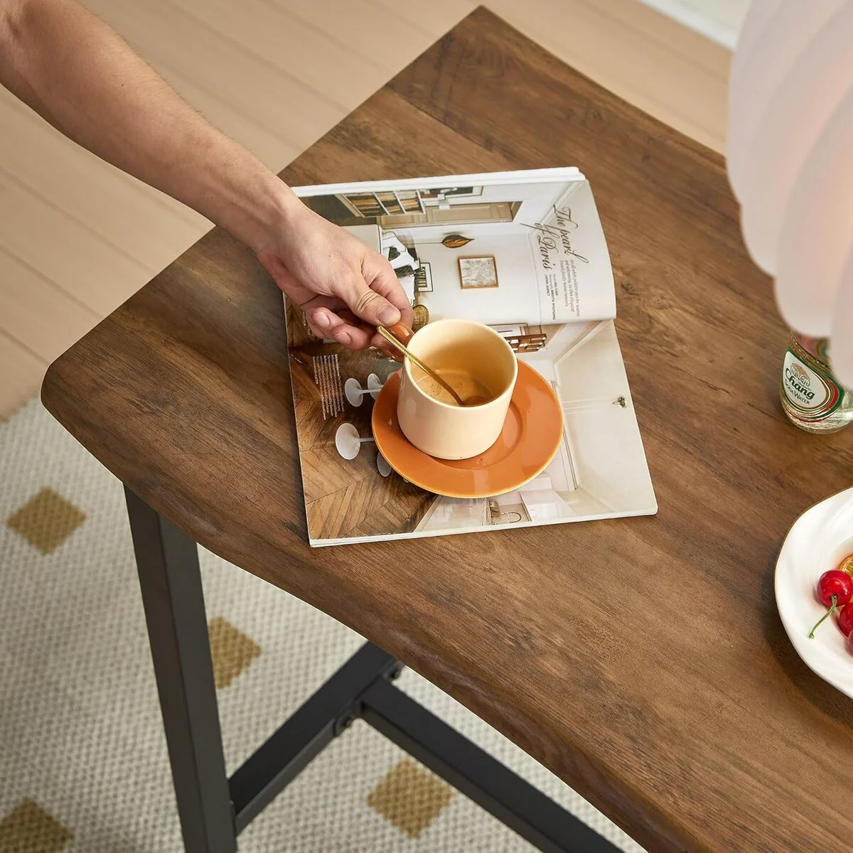 Howtai 47-inch Counter Height Bar Pub Table with Metal Legs