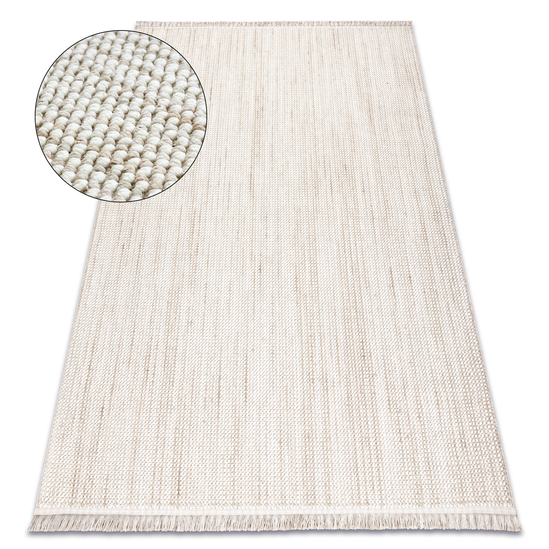 Dywan NANO EO78A Melanż, pętelkowy, płasko tkany biały / 80x150 cm
