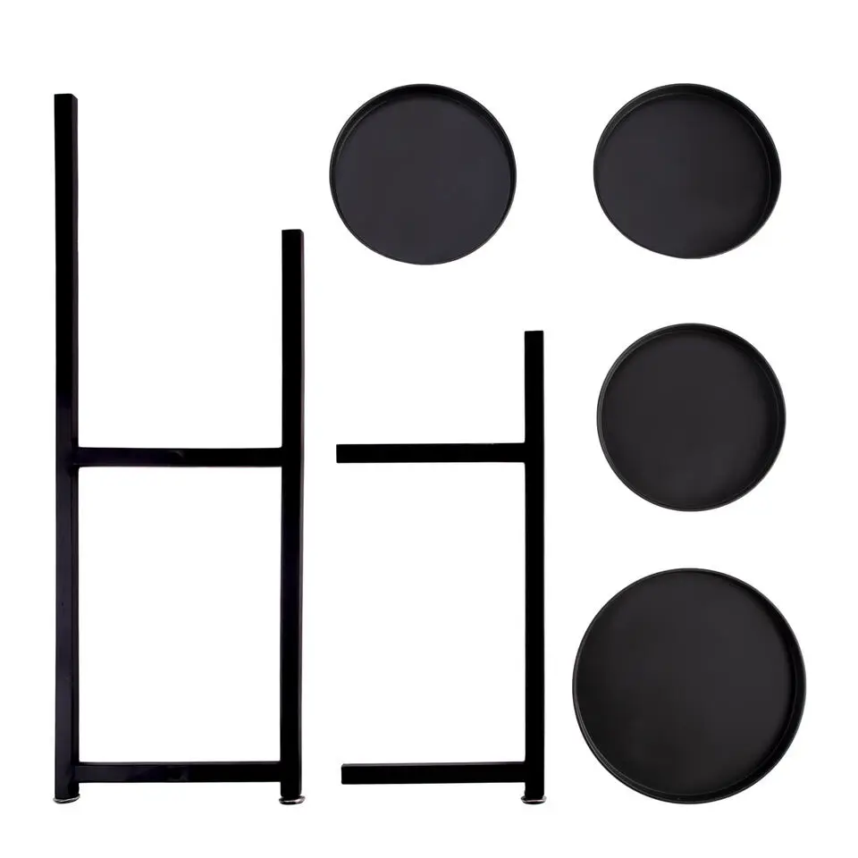 QUVIO Plantenstandaard - Voor 4 planten - Metaal - Zwart