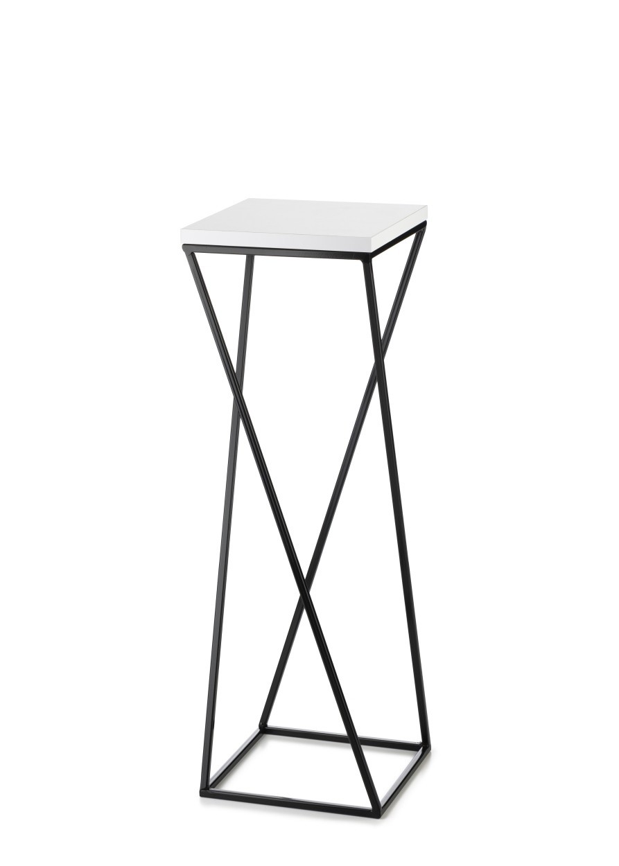 Kwietnik stojący na kwiaty LOFT 70 cm z blat biały
