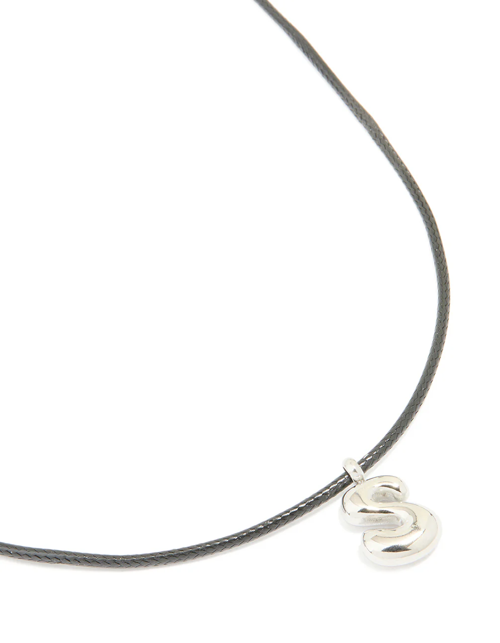 Waterproof Stainless Steel Large Bubble Letter S Cord Necklace