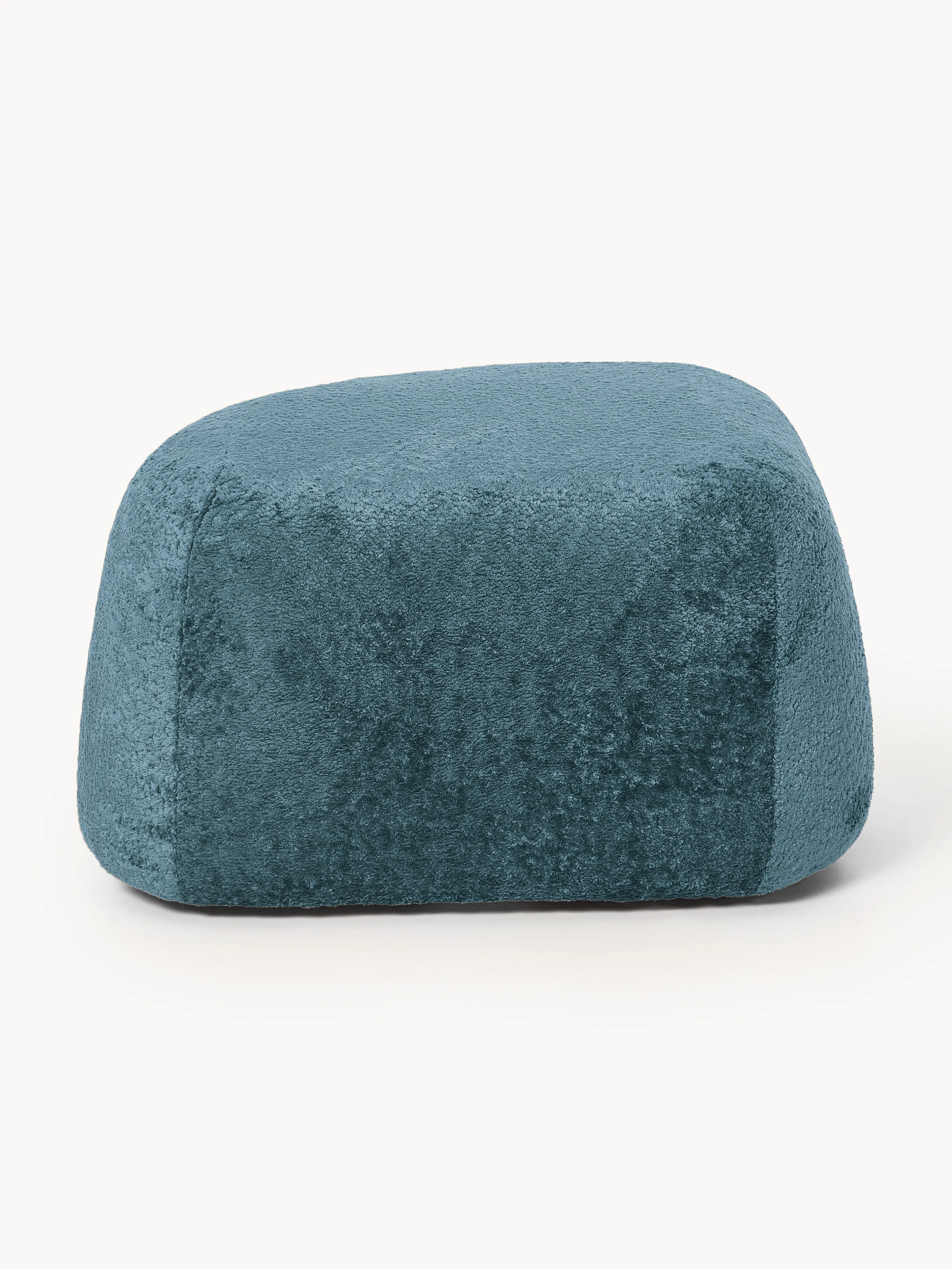 Ovale Ottomane Wolke aus Teddy-Bouclé