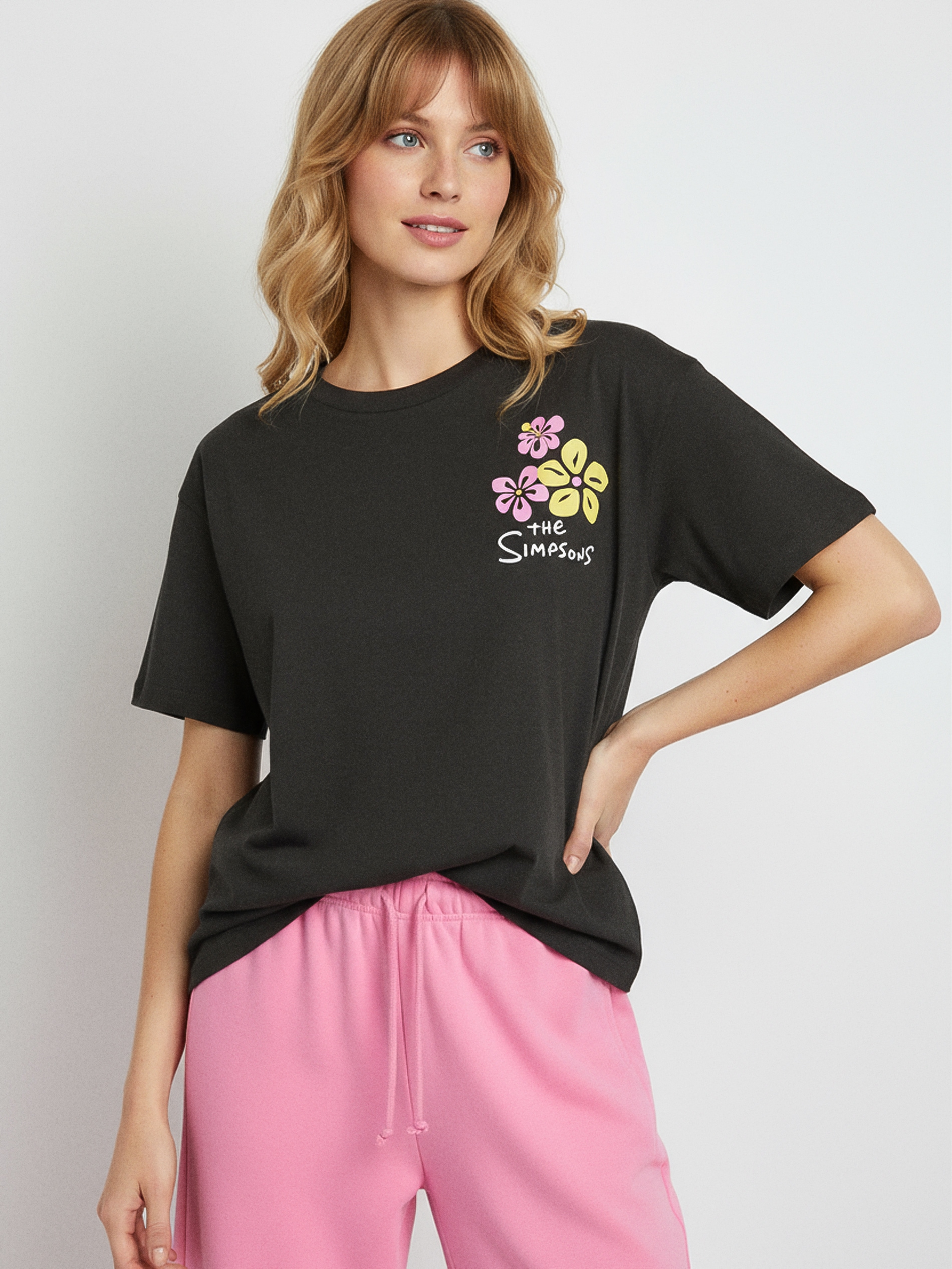 Bawełniana koszulka loose fit The Simpsons