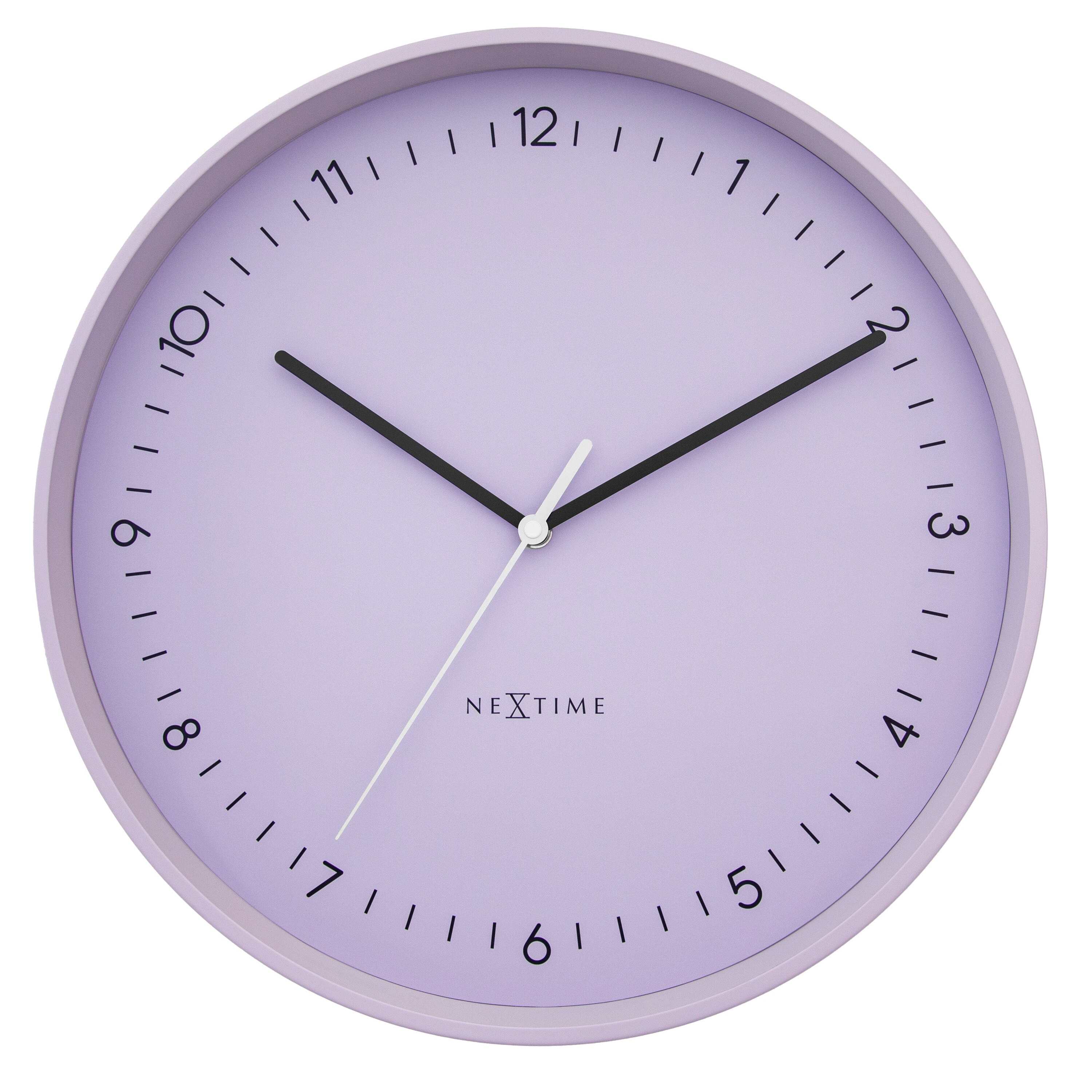 NeXtime - Wandklok 40cm - Stil - Lavendel - Metaal - NeXtime 'Berlin