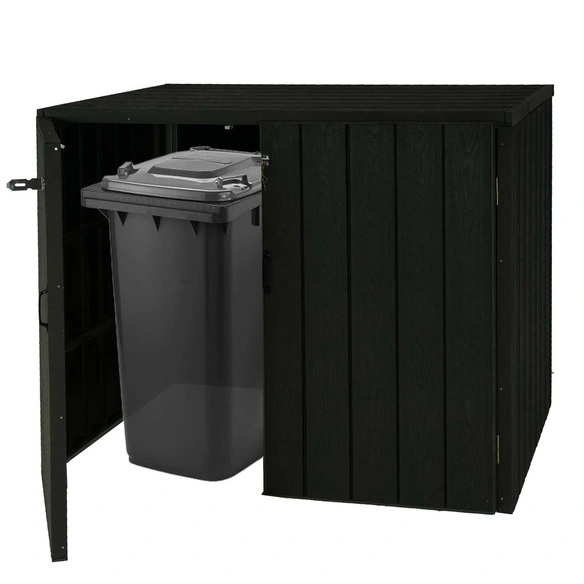 WPC-Mülltonnenverkleidung »MVG-J28«, 2er, BxHxT: 131 x 117 x 88 cm, Metall, Holzoptik, erweiterbar