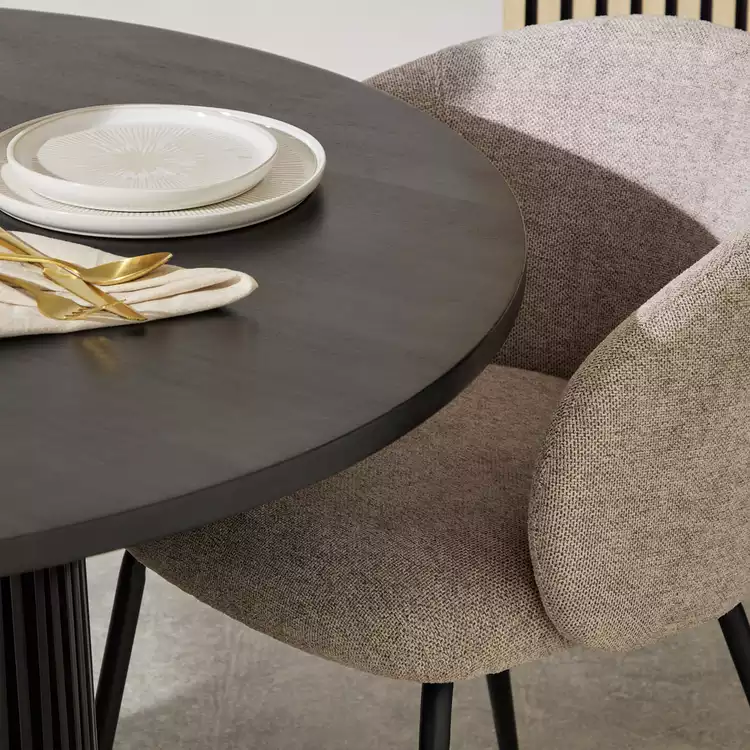 Habitat Jericho Black Dining Table & 4 Natural Chairs