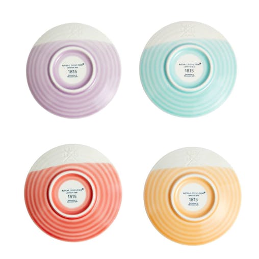 Royal Doulton 1815 Bright 4 Piece Espresso & Saucer Set | 110ml Mixed