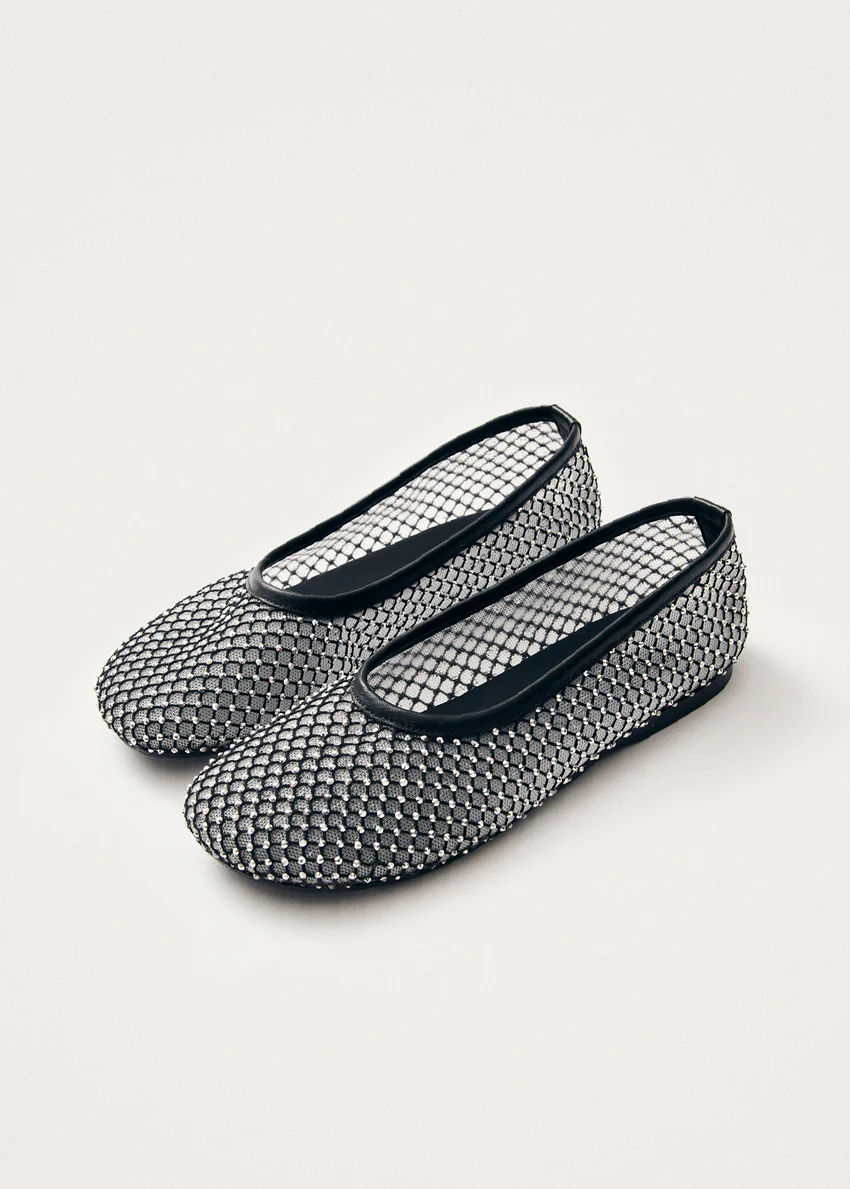 Lorain Mesh Glow Black Ballet Flats