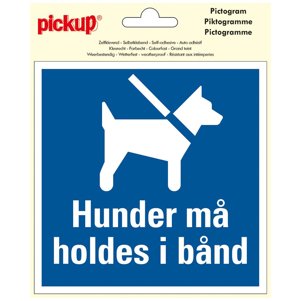 PICTOGRAM PICKUP HUNDER MÅ HOLDES I BÅND RUND15