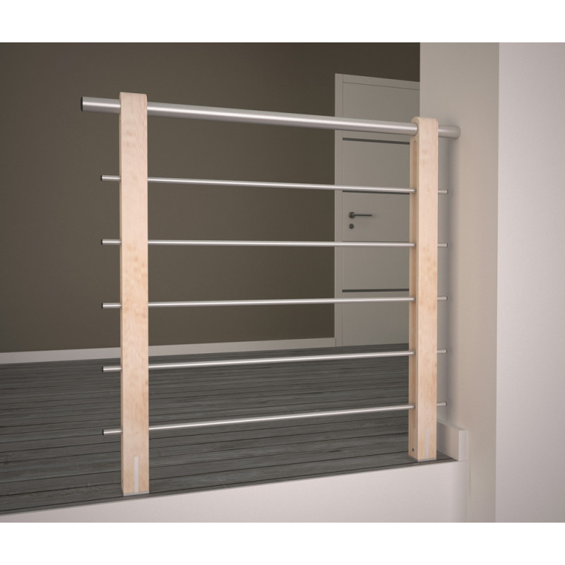 Kit garde-corps type M avec tubes en aluminium anodisé pour escalier Savoie 100 cm SOGEM