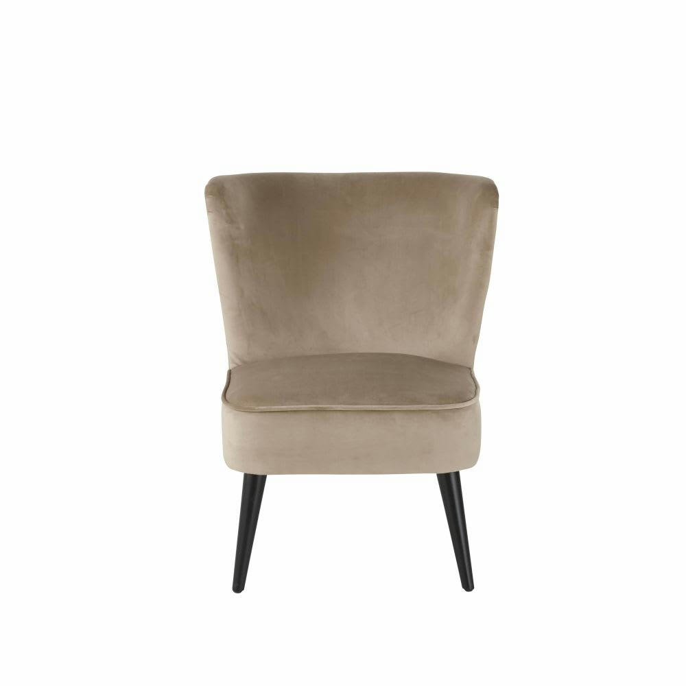 Palm - Fauteuil vintage en velours beige