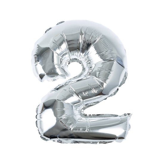 Silver Foil Number 2 Balloon