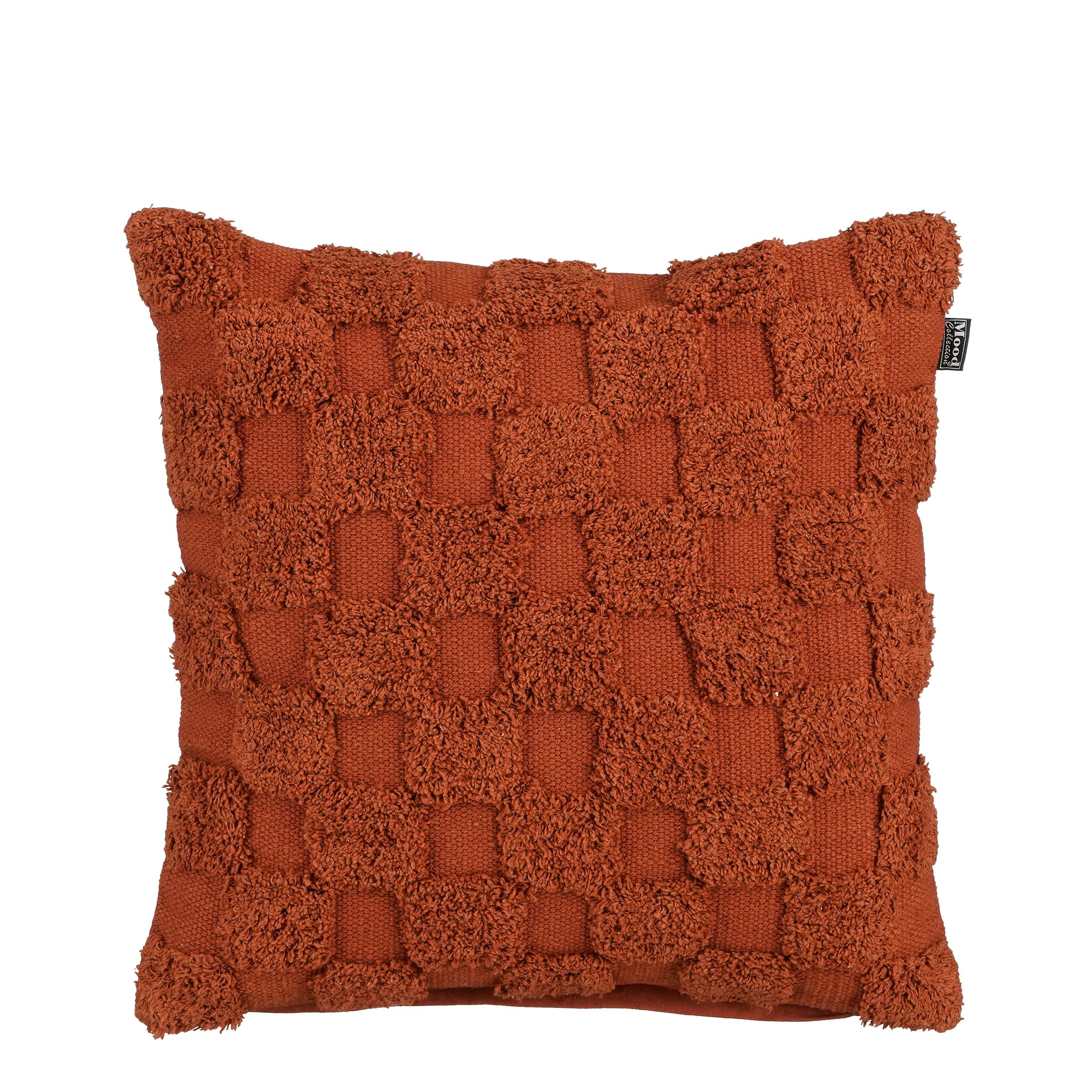 NIKKI - Coussin en coton marron 45x45
