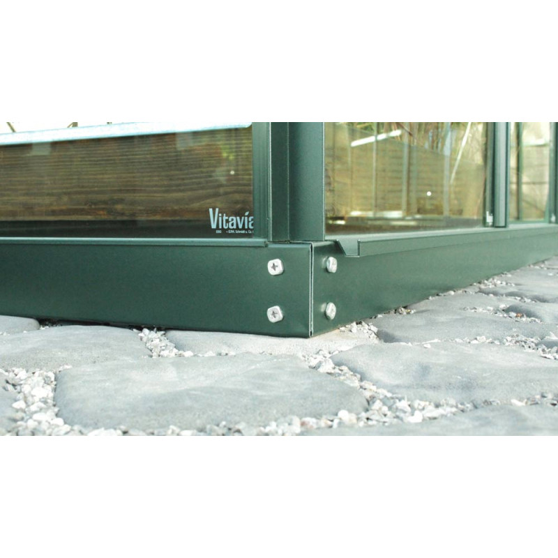 Embase pour serre adossée Styx verte 1,3 m² VITAVIA