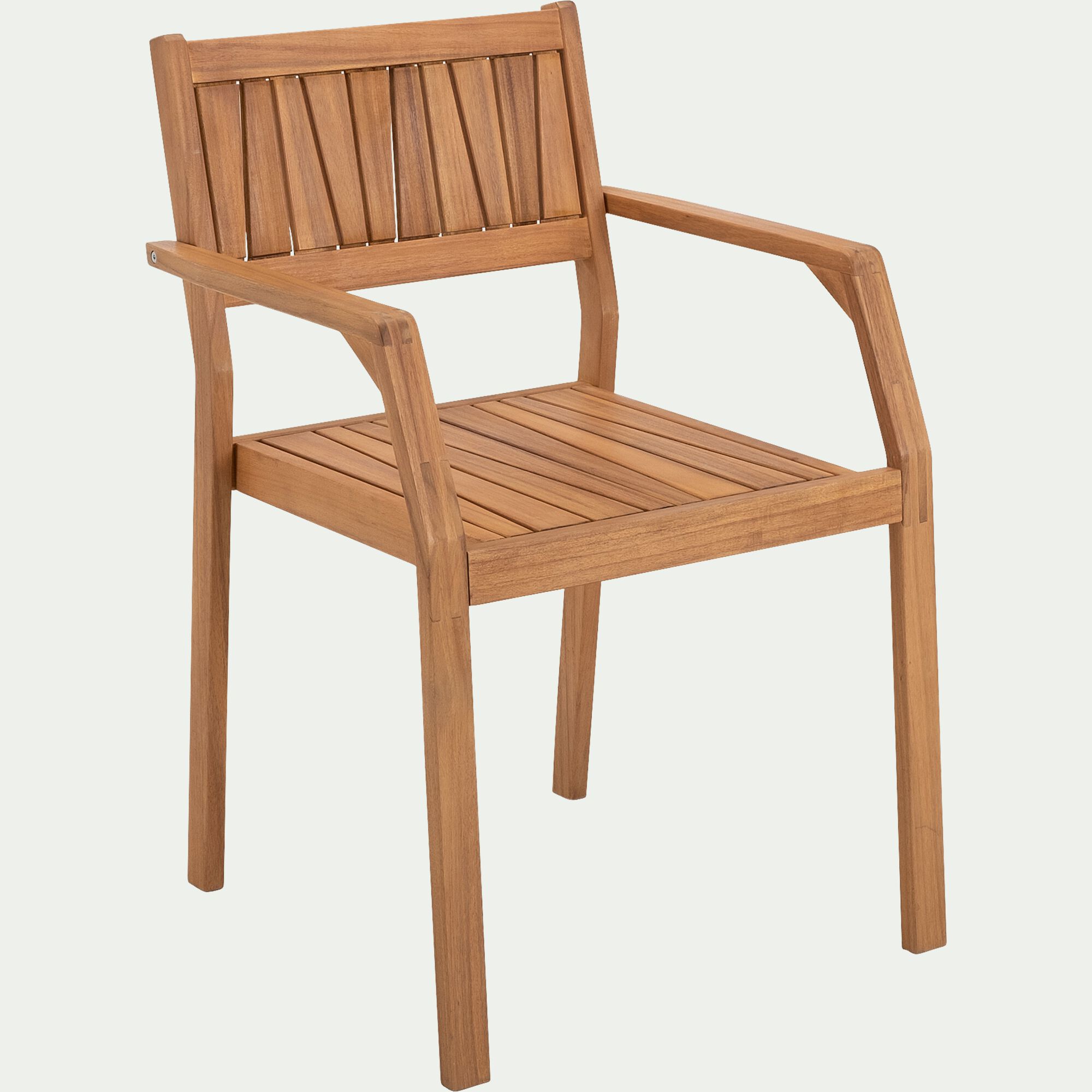 CARLO - Fauteuil de jardin avec accoudoirs en acacia huilé - bois clair