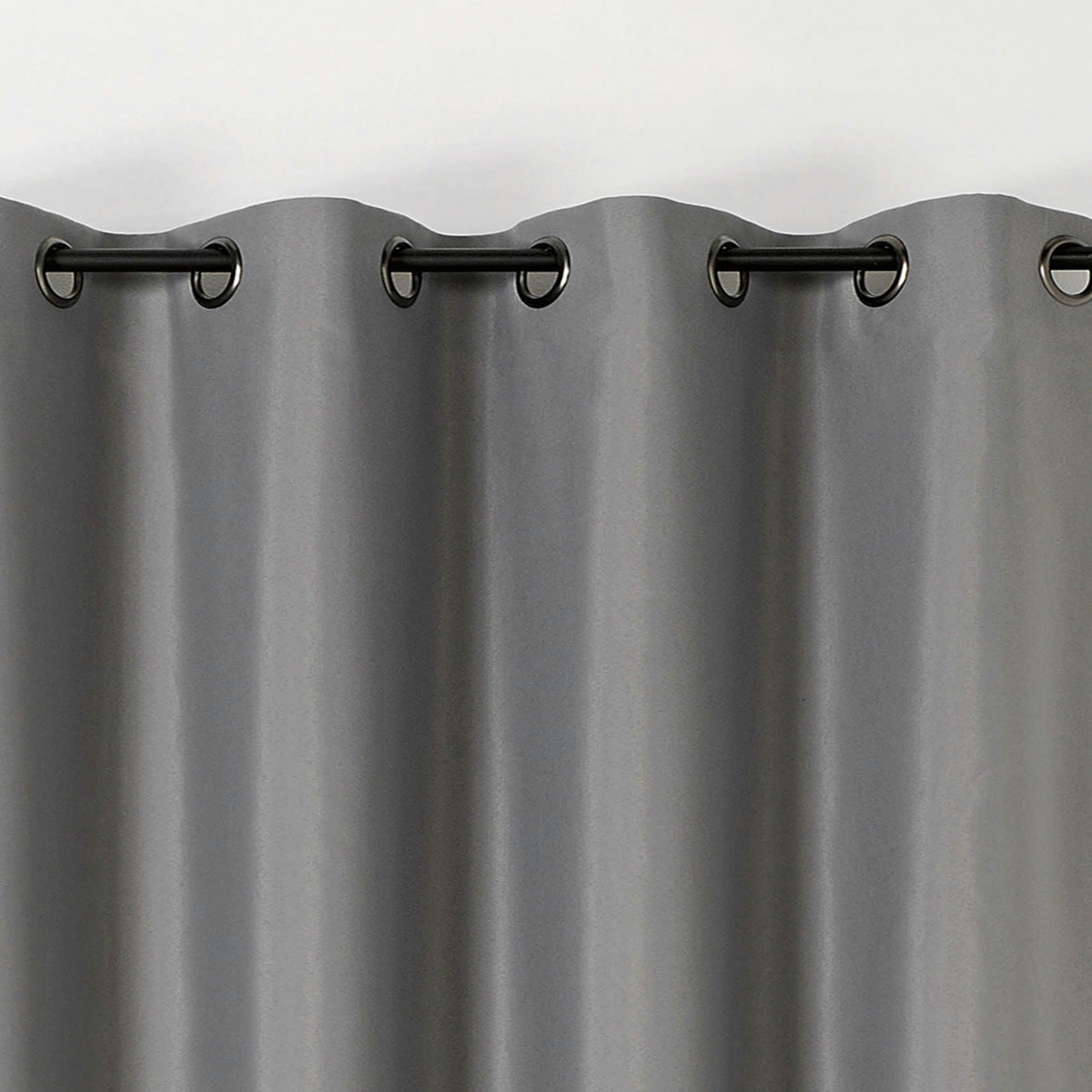 - Rideau double natte polyester gris anthracite 135x240 cm