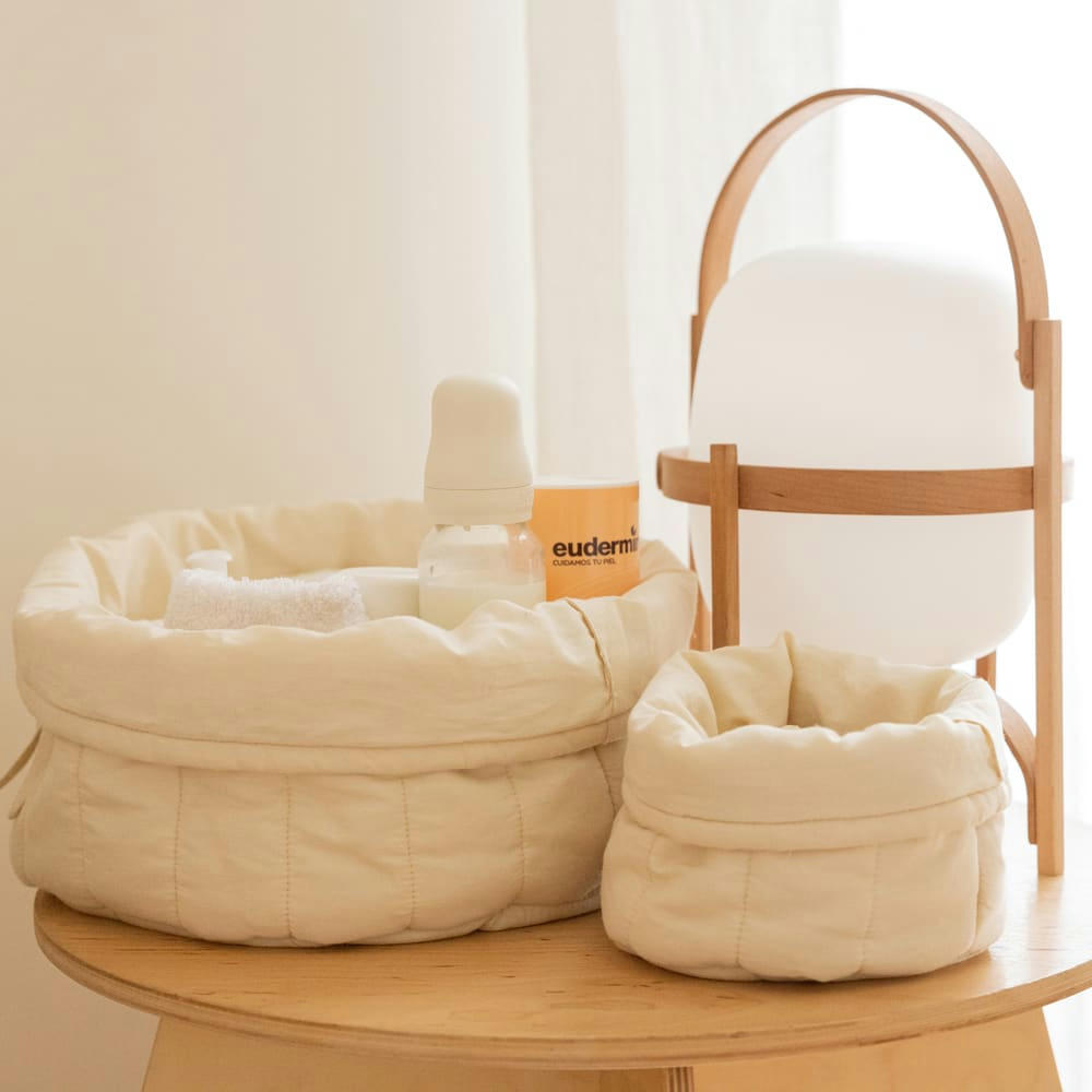 BAMBOO - Lot de deux paniers matelassés - Bambie Natural 20x30x30 cm