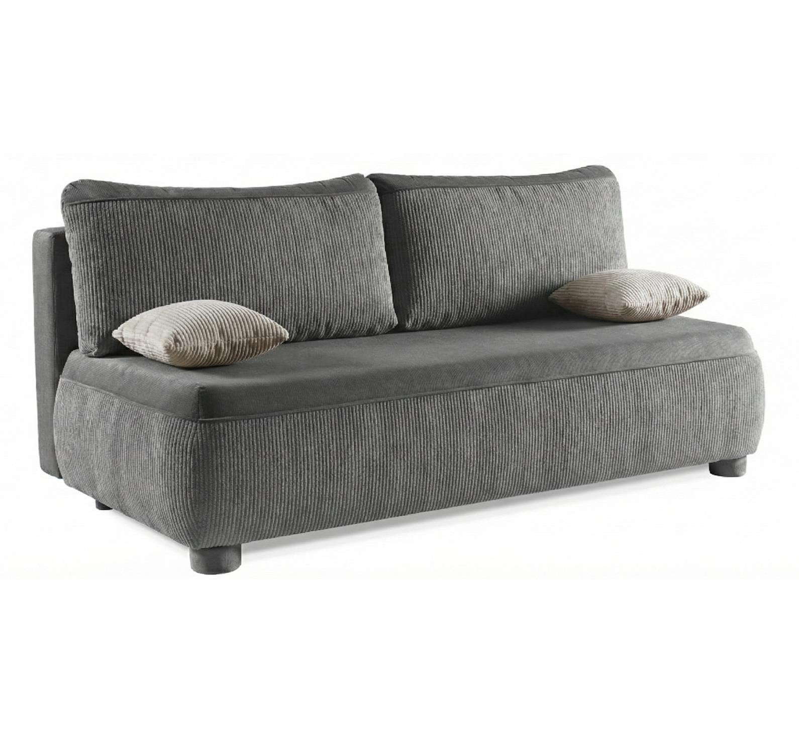 Wygodna sofa sztruksowa ADDA Ciemnoszara – funkcja spania, mechanizm DL