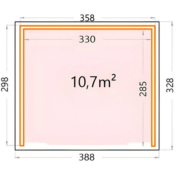 Pavillon »Singolo«, BxT: 358 x 298 cm (Außenmaß), weiß