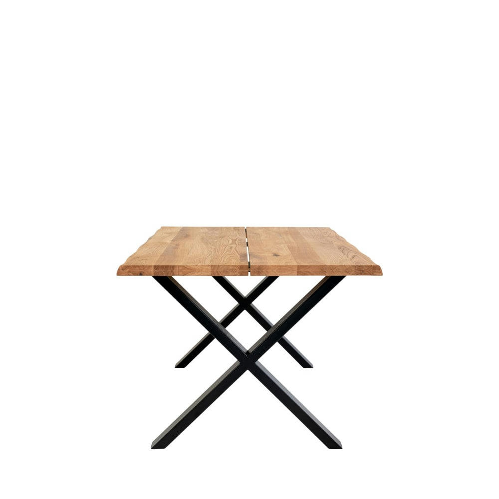 TOULON - Table à manger en bois et métal 140x95cm bois clair  et  noir