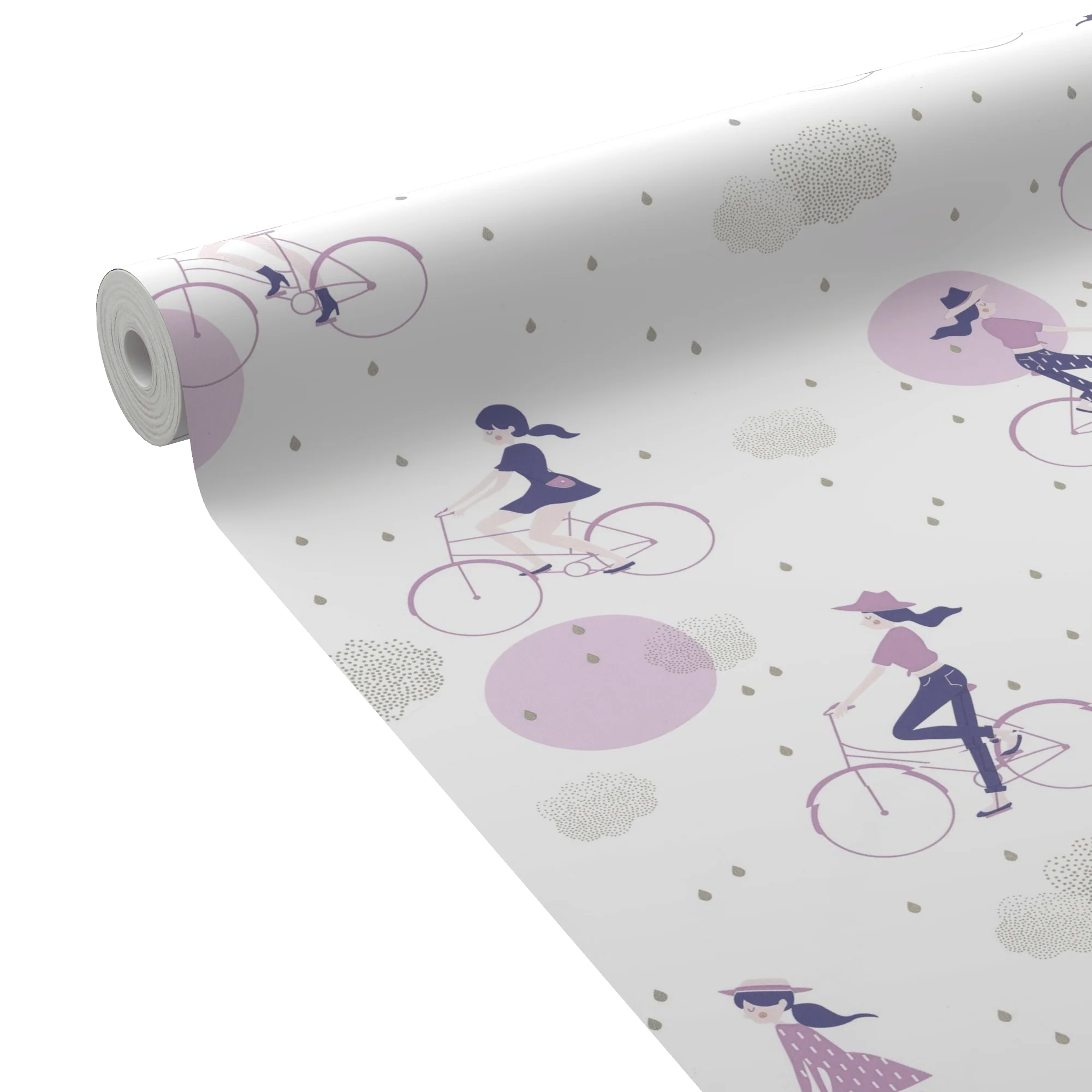 Caselio Papier peint intissé GIRL IN THE SKY coloris mauve